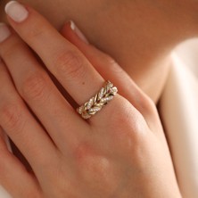 Sembol Gold 14 Ayar Altın Başak Yüzük Özel Tasarım