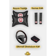 Modern Garaj Fiat Koltuk Kılıfı Fiat Boyun Yastığı Fiat Kemer Pedi Fiat Dikmeli Direksiyon Kılıfı Fiatsetsiyah