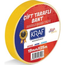 Kraf ÇİFT Taraflı Bant 19MMX25M 2519G 1 Adet