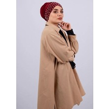 Bohemian Sarabi Kırmızı Pratik Hazır Geçmeli Tesettür Bone Sandy Kumas Tali
