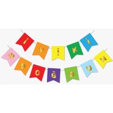 Kidspartim Iyi Ki Doğdun Yazı Renkli/ Gold Banner
