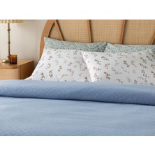 English Home Plain Pamuklu Çift Kişilik Pike 200 x 220 cm Mavi