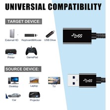 Livx Rope 5gbps Hızlı Veri Aktarımı USB 3.0 Erkek Dişi Uzatma Kablosu Halat Örgülü 2 Metre