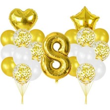 Kidspartim 8 Yaş Gold Balon Seti