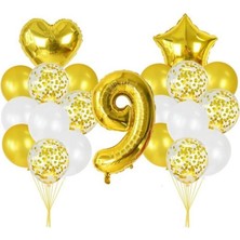 Kidspartim 9 Yaş Gold Balon Seti
