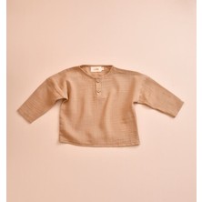 Lollie Müslin Oversize Gömlek, Bebek & Çocuk %100 Pamuk - Bej