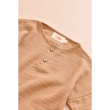 Lollie Müslin Oversize Gömlek, Bebek & Çocuk %100 Pamuk - Bej