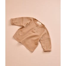 Lollie Müslin Oversize Gömlek, Bebek & Çocuk %100 Pamuk - Bej