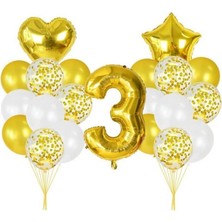 Kidspartim 3 Yaş Gold Balon Seti