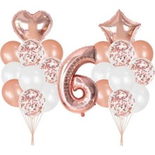 Kidspartim 6 Yaş Rose Gold Balon Seti