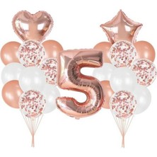 Kidspartim 5 Yaş Rose Gold Balon Seti