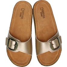 Kifidis SIB213610 Kifidis-Natura Kadın Anatomik Deri Terlik 36-40 38 - Altın/gold