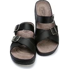 Kifidis SIB220519 Kifidis-Natura Kadın Anatomik Deri Terlik 36-41 Siyah/black - 36