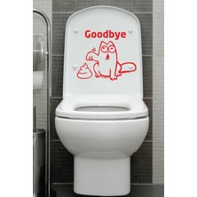 Kt Grup Good Bye | Kedi Klozet Kapağı Sticker | Banyo Wc Sticker