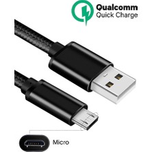 Noyiska Micro USB Girişli Telefonlara Uyumlu Hasır Micro Eski Nesil Hızlı Şarj Aleti Kablosu Şarj Veri Aktarım Kablo