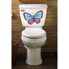 Kt Grup Renkli Şirin Kelebek Klozet Kapağı ve Banyo Sticker