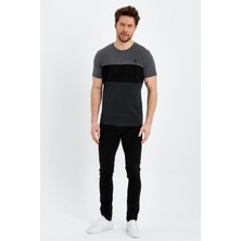 Adams Bisiklet Yaka Kısa Kollu Desenli Penye Erkek Tshirt
