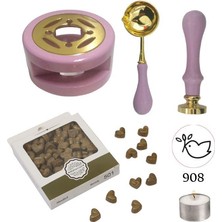 Profisher Davetiye Mum Mühürü Uygulama Seti Leylak Renk 908 Barış Güvercini