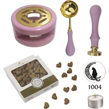 Profisher Davetiye Mum Mühürü Uygulama Seti Leylak Renk 1004 Ay Kedi