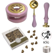 Profisher Davetiye Mum Mühürü Uygulama Seti Leylak Renk K3G Kalp 3 Gül