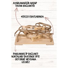 İda Wooden Doğal Ahşap Ev ve Bahçe Tipi Halatlı Salıncak