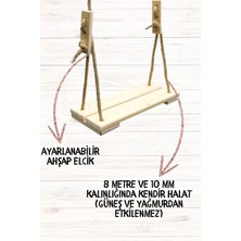 İda Wooden Doğal Ahşap Ev ve Bahçe Tipi Halatlı Salıncak