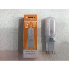 Osaka 5 Adet Osaka 5W= 40W 380 Lümen G9 Buzlu LED Lamba 3000 Kelvin Sarı