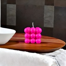 Via De Luna Dekoratif Pembe Bubble Mum %100 Alman Soya Wax