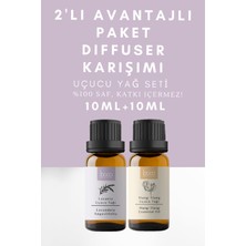 Boco 2li Difuser Karışımı Derin Rahatlama ve Uyku Lavanta & Ylang Ylang  %100 Saf Uçucu Yağı (20ml)