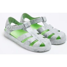 River Island Çocuk Cırt Cırt Bantlı Gri Jelly Sandalet