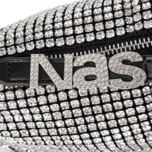 Nas Bag Kadın Çapraz Çanta  Siyah White Diamond Siyah Taşlı Şık  Askılı Çanta-a978