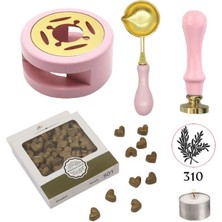 Profisher Davetiye Mum Mühürü Uygulama Seti Pembe Renk 310 Botanik Desen