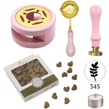 Profisher Davetiye Mum Mühürü Uygulama Seti Pembe Renk 337 Bahar Dalı