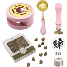 Profisher Davetiye Mum Mühürü Uygulama Seti Pembe Renk 355 Dal Yaprak