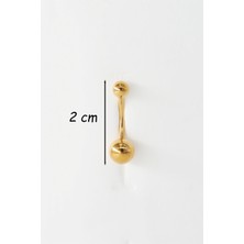 By Zeyna Aksesuar Kadın 316L Anti Alerjenik Topcuklu Göbek Piercing