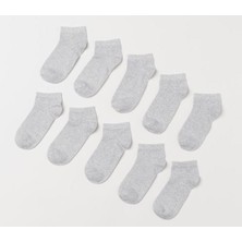 B&D Socks 10'lu Paket Gri Patik Çorap