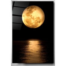 Hinora Gold Dolunay Cam Tablo, Dekoratif Cam Tablo