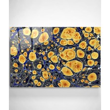 Hinora Sarı Renkli Şekil Cam Tablo, Dekoratif Cam Tablo