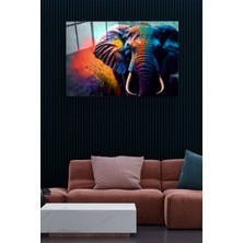 Hinora Colorful Elephant Cam Tablo, Dekoratif Cam Tablo