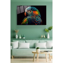 Hinora Colorful Feathered Bird Cam Tablo, Dekoratif Cam Tablo