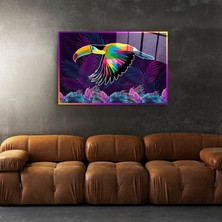 Hinora Neon Pop Art Tukan Kuşu Cam Tablo