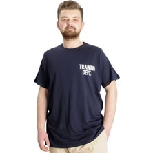 Modexl Büyük Beden Erkek T-Shirt  Dept 23128 Lacivert