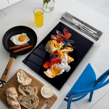 Hinora Renkli Balıklar Cam Amerikan Servis, Cam Supla