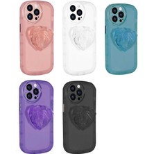 Cep Case Apple iPhone 13 Pro Kılıf Kamera Korumalı Kalp Desen Pop Soketli Renkli Tam Koruma Kapak