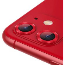 Cep Case Apple iPhone 11 Kamera Lens Koruyucu Halka Model Kırmızı Renk