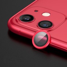 Cep Case Apple iPhone 11 Kamera Lens Koruyucu Halka Model Kırmızı Renk