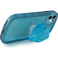 Cep Case Apple iPhone 12 Kılıf Kamera Korumalı Kalp Desen Pop Soketli Renkli Tam Koruma Kapak
