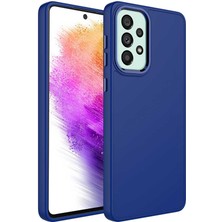 Cep Case Samsung Galaxy A52 Kılıf Metal Kamera Çerçeve Metal Buton Orjinal Kalıp Silikon Kapak