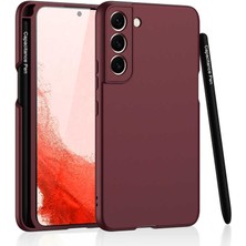 Cep Case Samsung Galaxy S22 Plus Kılıf Kalemli Kapak Kadife Hissi Yüzey Slim Fit Dört Köşe Korumalı Tam Uyum