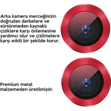 Cep Case Apple iPhone 12 Kamera Lens Koruyucu Halka Model Kırmızı Renk